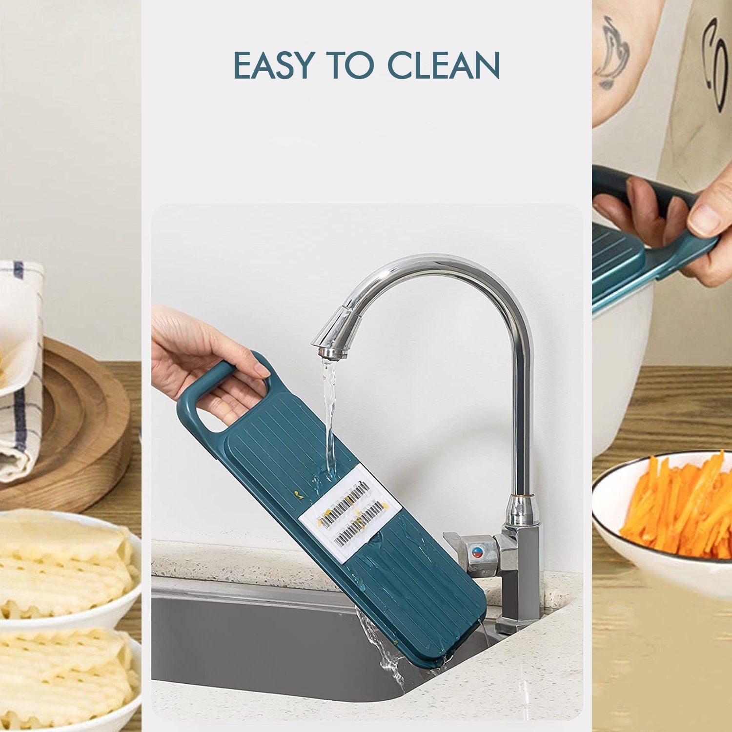 2165 Multifunctional Vegetable Slicer Cutter Onion and Potato Slicer cutter with 6blades and 1 peeler DeoDap 2165 Multifunctional Vegetable Slicer Cutter Onion and Potato Slicer cutter with 6blades and 1 peeler DeoDap